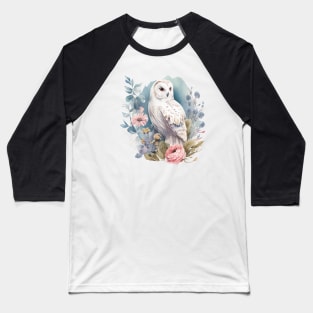 Owl Floral Baseball T-Shirt